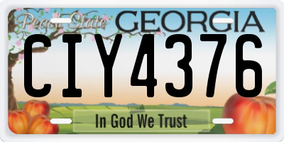GA license plate CIY4376