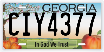 GA license plate CIY4377