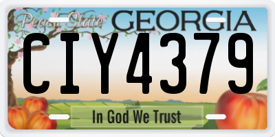 GA license plate CIY4379