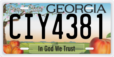 GA license plate CIY4381