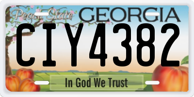 GA license plate CIY4382