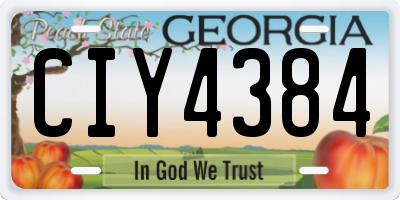 GA license plate CIY4384