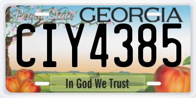 GA license plate CIY4385