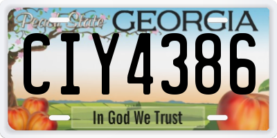 GA license plate CIY4386