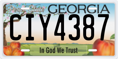 GA license plate CIY4387