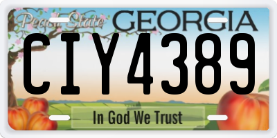 GA license plate CIY4389