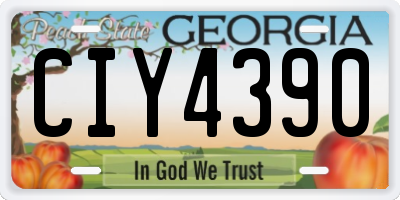 GA license plate CIY4390