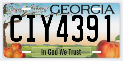GA license plate CIY4391