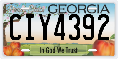 GA license plate CIY4392