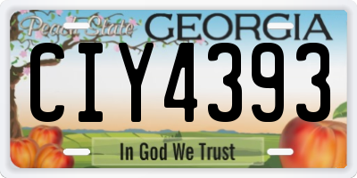 GA license plate CIY4393
