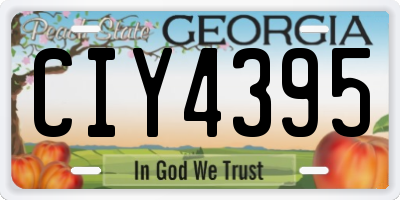 GA license plate CIY4395