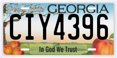 GA license plate CIY4396