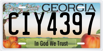 GA license plate CIY4397