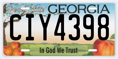 GA license plate CIY4398
