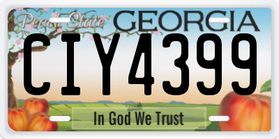 GA license plate CIY4399