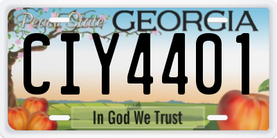GA license plate CIY4401
