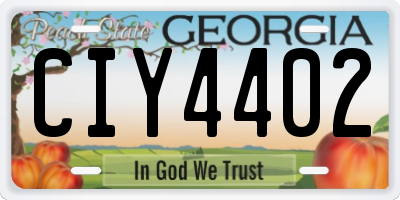 GA license plate CIY4402