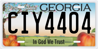 GA license plate CIY4404
