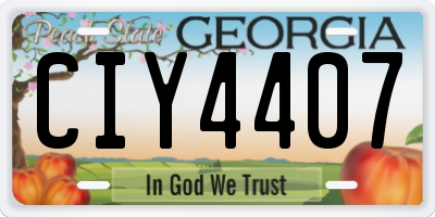 GA license plate CIY4407