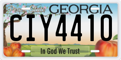 GA license plate CIY4410