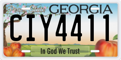 GA license plate CIY4411