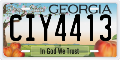 GA license plate CIY4413