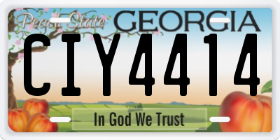 GA license plate CIY4414