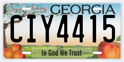 GA license plate CIY4415