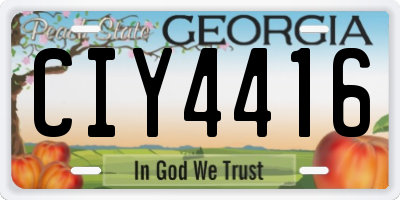 GA license plate CIY4416