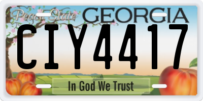 GA license plate CIY4417