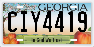 GA license plate CIY4419