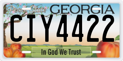 GA license plate CIY4422