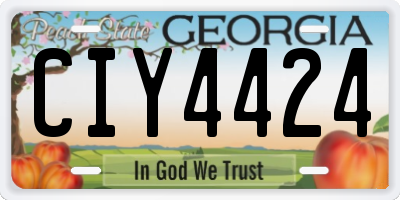 GA license plate CIY4424