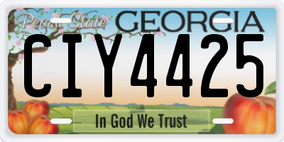 GA license plate CIY4425