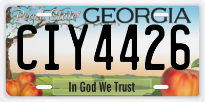 GA license plate CIY4426