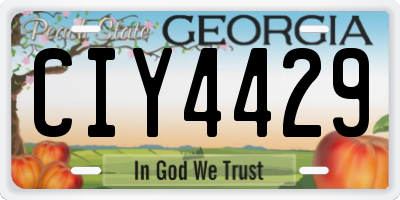 GA license plate CIY4429