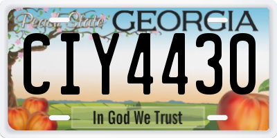 GA license plate CIY4430