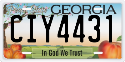 GA license plate CIY4431