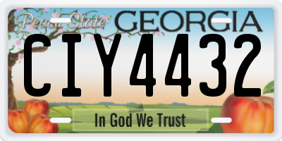 GA license plate CIY4432