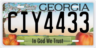 GA license plate CIY4433