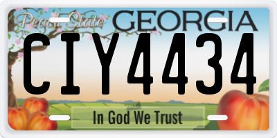 GA license plate CIY4434
