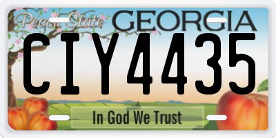 GA license plate CIY4435