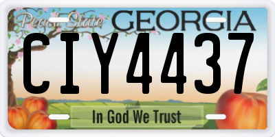GA license plate CIY4437