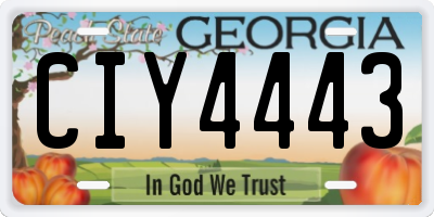 GA license plate CIY4443