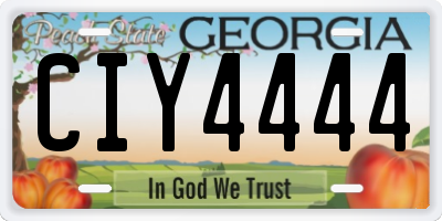 GA license plate CIY4444