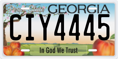 GA license plate CIY4445