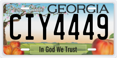 GA license plate CIY4449