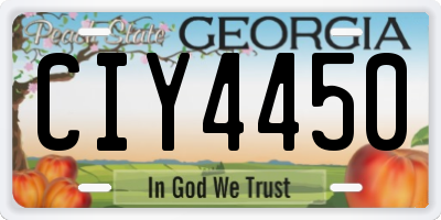 GA license plate CIY4450