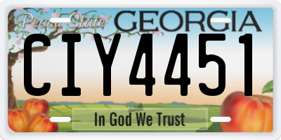 GA license plate CIY4451