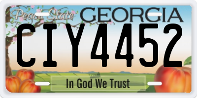 GA license plate CIY4452
